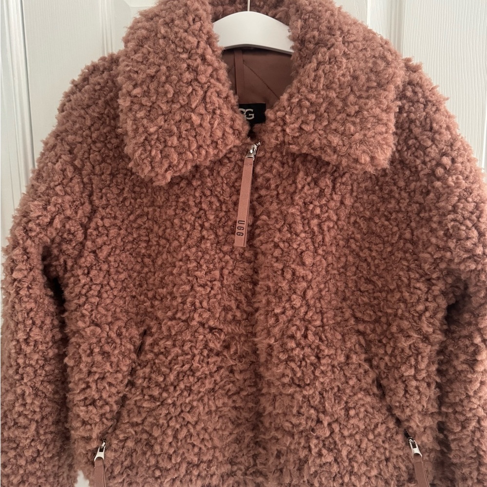 UGG Maeve Sherpa Teddy Jacket in Chestnut  W/Small, NWT